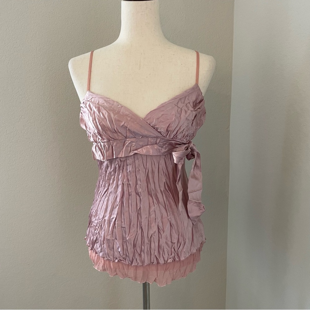 Vintage Charlotte Russe Made in USA Pink Ballerinacore Top Small Ruffle